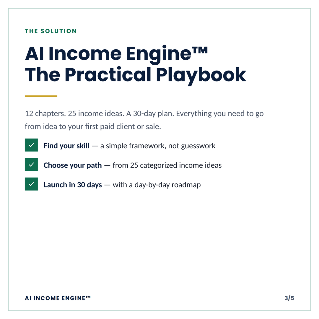 AI Income Engine™ — The 30-Day AI Income Launch Playbook