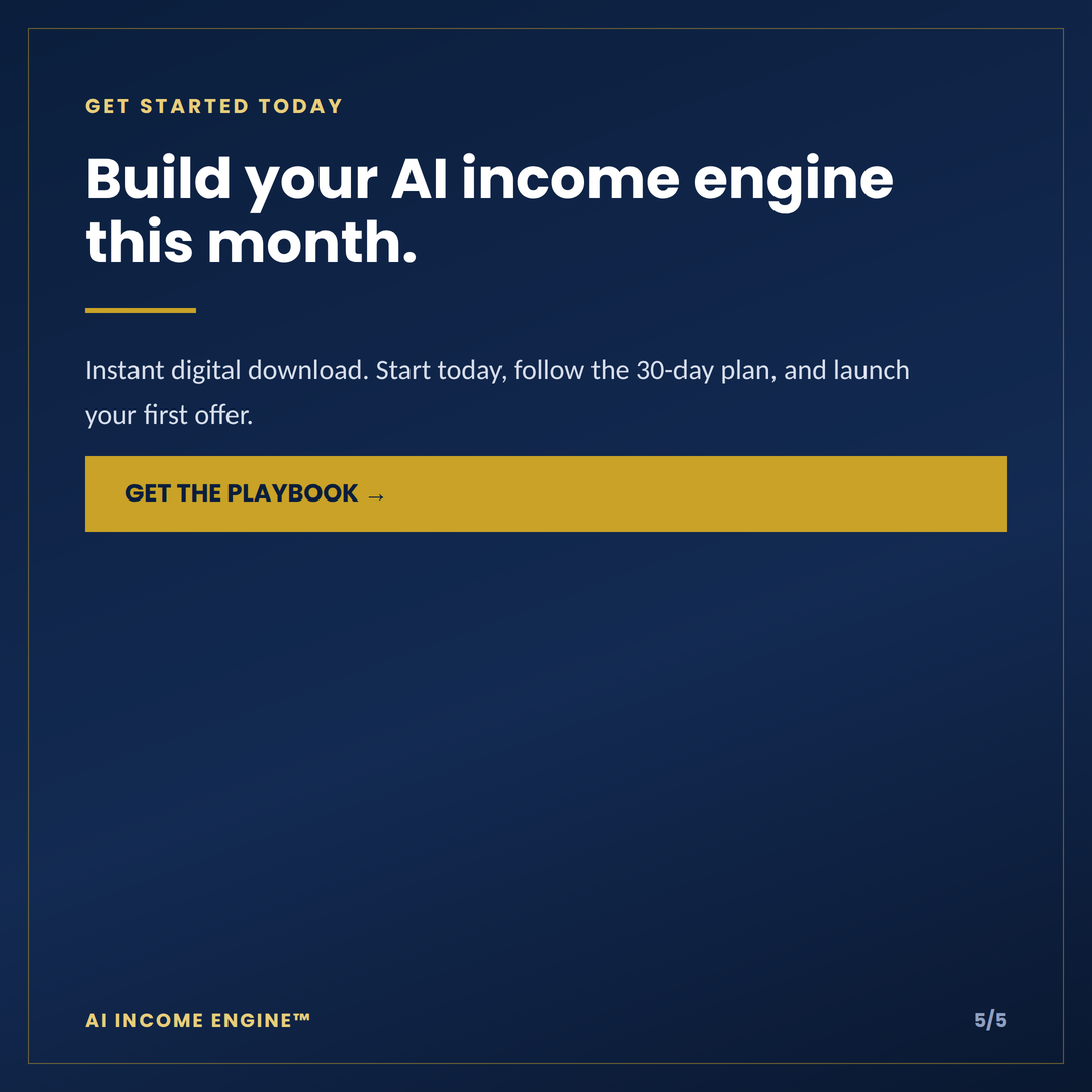 AI Income Engine™ — The 30-Day AI Income Launch Playbook